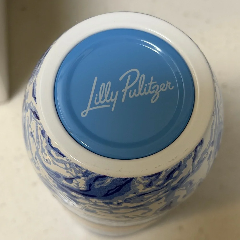 Lilly Pulitzer Stainless Steel Champagne Flute Blue Marble Swirl NWT - Picture 3 of 4